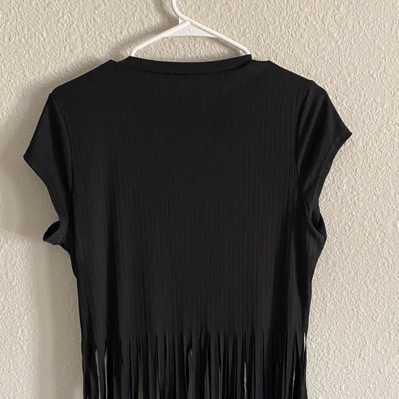 Elegant Black Fringe Shirt - Picture 9 of 9